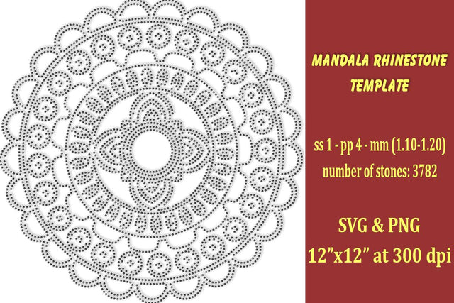 Mandala Rhinestone Template SVG Ethnic Touch 