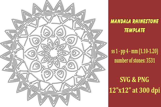 Mandala Rhinestone Template SVG Ethnic Touch 