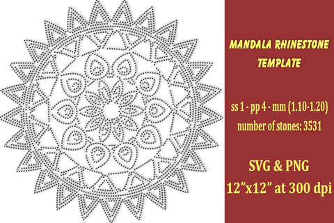 Mandala Rhinestone Template SVG Ethnic Touch 