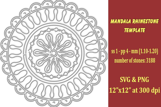 Mandala Rhinestone Template SVG Ethnic Touch 