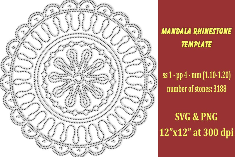 Mandala Rhinestone Template SVG Ethnic Touch 