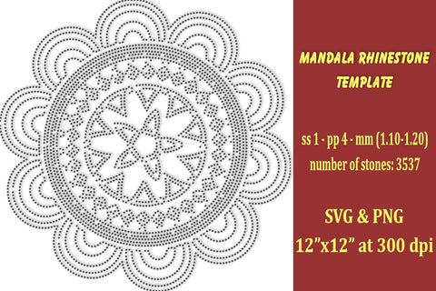 Mandala Rhinestone Template SVG Ethnic Touch 