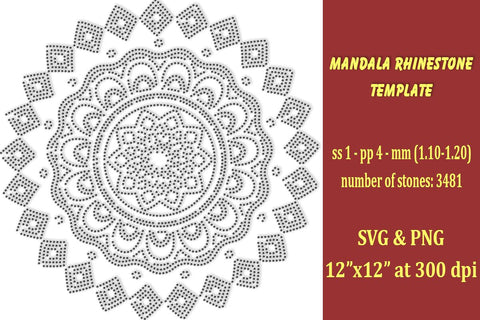 Mandala Rhinestone Template SVG Ethnic Touch 