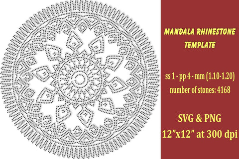 Mandala Rhinestone Template SVG Ethnic Touch 