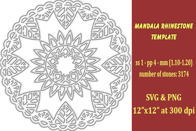 Mandala Rhinestone Template SVG Ethnic Touch 