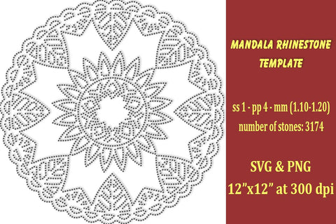 Mandala Rhinestone Template SVG Ethnic Touch 