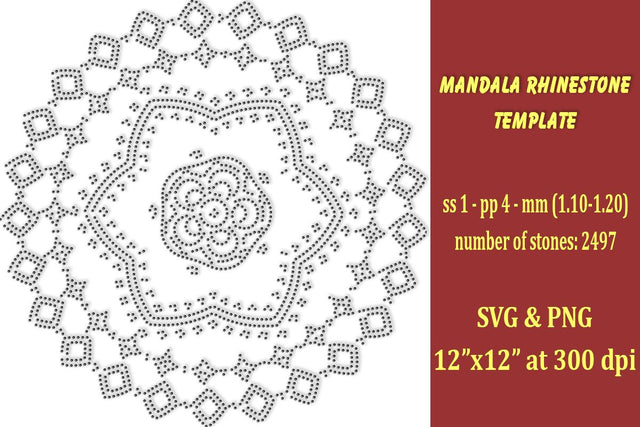 Mandala Rhinestone Template SVG Ethnic Touch 