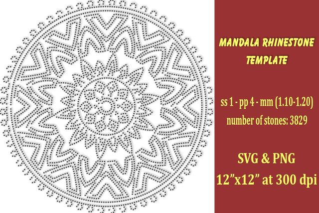 Mandala Rhinestone Template SVG Ethnic Touch 