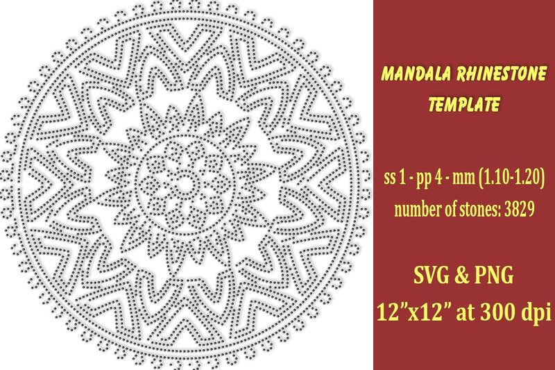 Mandala Rhinestone Template SVG Ethnic Touch 