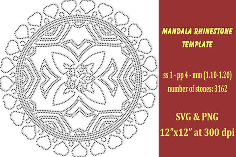Mandala Rhinestone Template SVG Ethnic Touch 