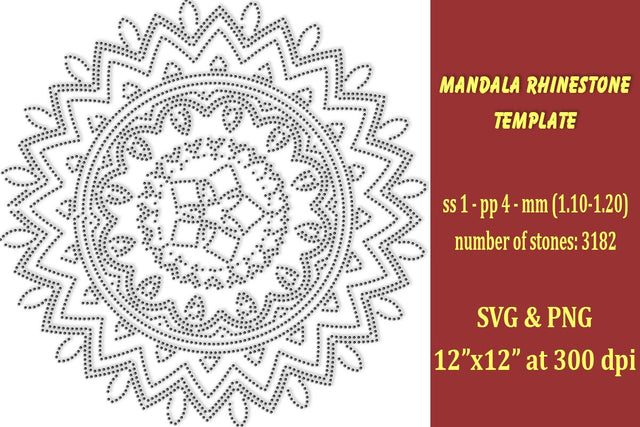 Mandala Rhinestone Template SVG Ethnic Touch 