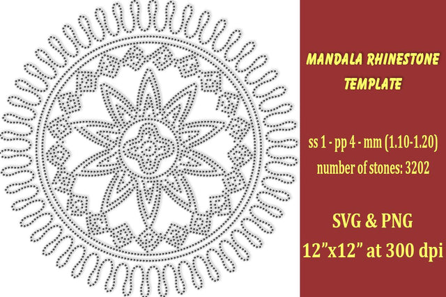 Mandala Rhinestone Template SVG Ethnic Touch 