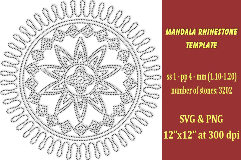 Mandala Rhinestone Template SVG Ethnic Touch 