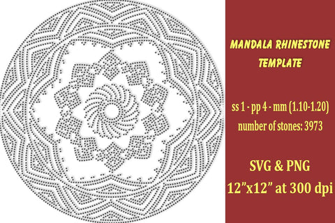 Mandala Rhinestone Template SVG Ethnic Touch 