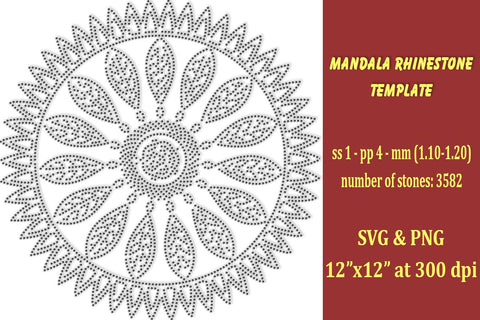 Mandala Rhinestone Template SVG Ethnic Touch 
