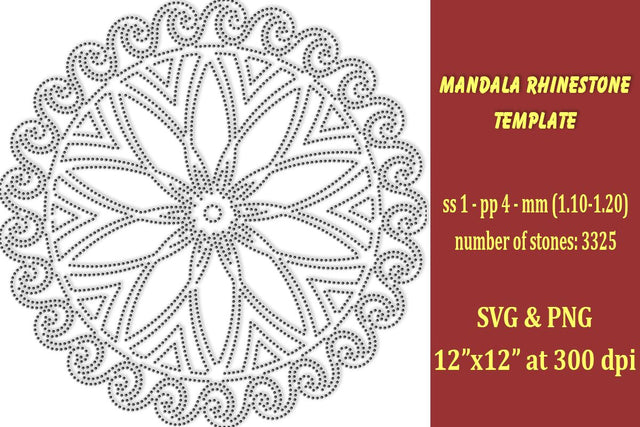 Mandala Rhinestone Template SVG Ethnic Touch 