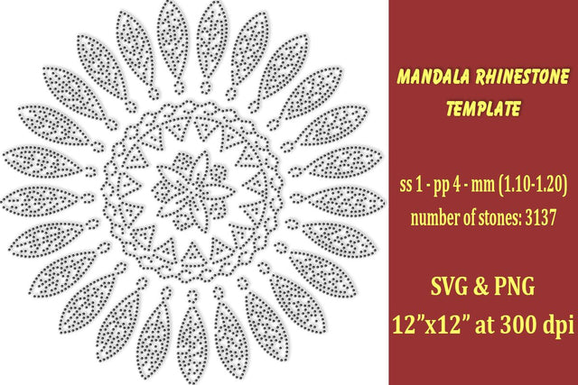 Mandala Rhinestone Template SVG Ethnic Touch 