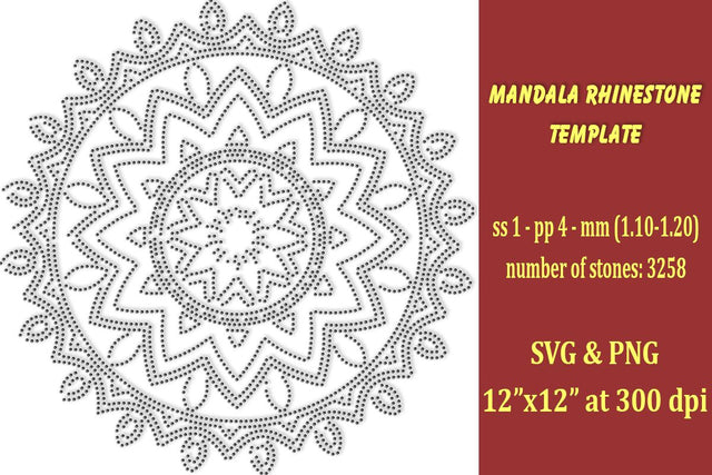 Mandala Rhinestone Template SVG Ethnic Touch 