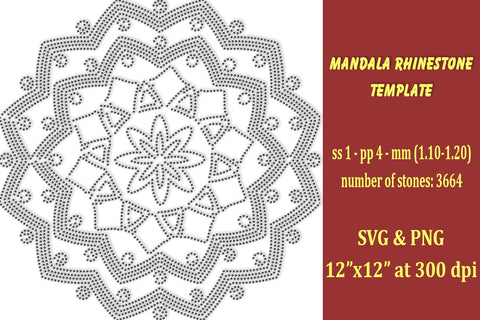 Mandala Rhinestone Template SVG Ethnic Touch 