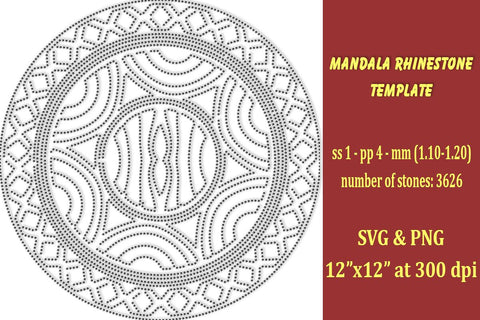 Mandala Rhinestone Template SVG Ethnic Touch 