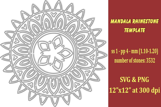 Mandala Rhinestone Template SVG Ethnic Touch 