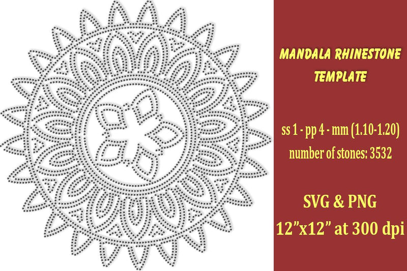 Mandala Rhinestone Template SVG Ethnic Touch 
