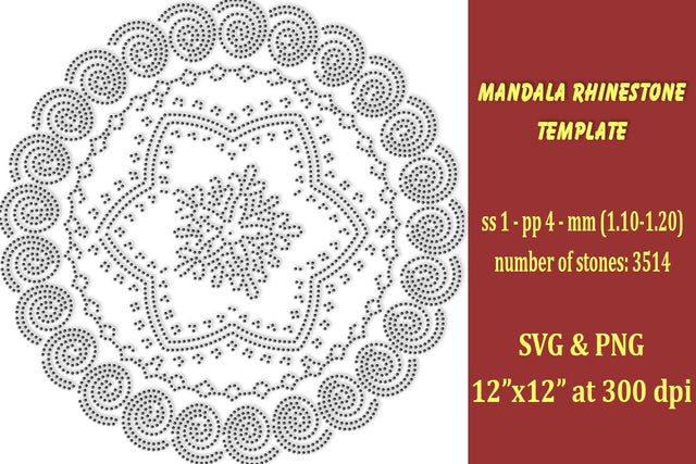 Mandala Rhinestone Template SVG Ethnic Touch 