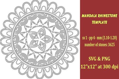 Mandala Rhinestone Template SVG Ethnic Touch 