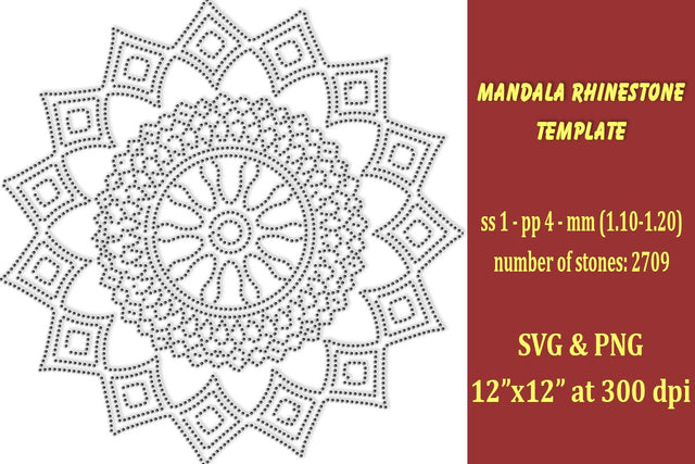 Mandala Rhinestone Template SVG Ethnic Touch 