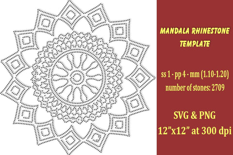 Mandala Rhinestone Template SVG Ethnic Touch 