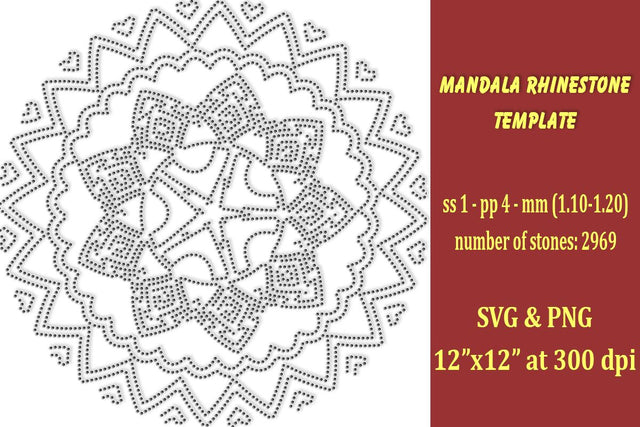 Mandala Rhinestone Template SVG Ethnic Touch 