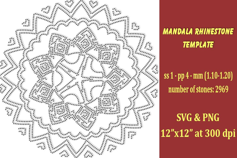 Mandala Rhinestone Template SVG Ethnic Touch 