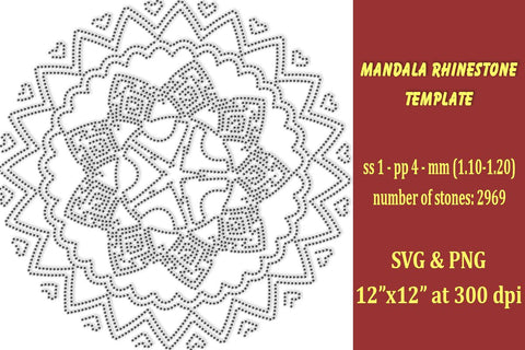 Mandala Rhinestone Template SVG Ethnic Touch 