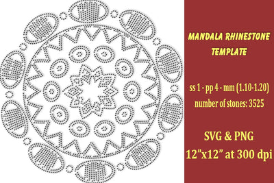 Mandala Rhinestone Template SVG Ethnic Touch 
