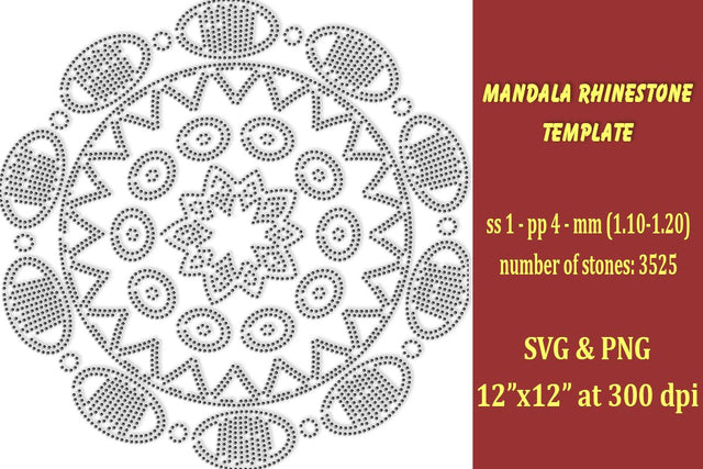 Mandala Rhinestone Template SVG Ethnic Touch 