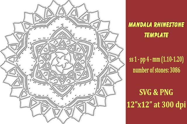 Mandala Rhinestone Template SVG Ethnic Touch 