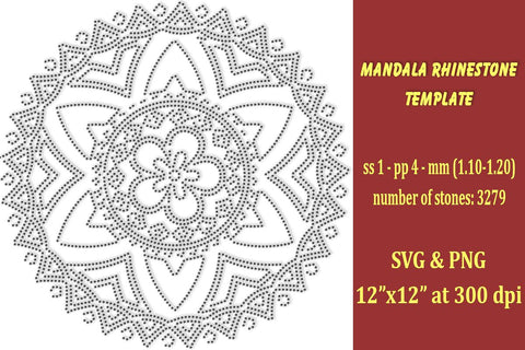 Mandala Rhinestone Template SVG Ethnic Touch 