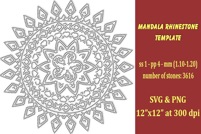 Mandala Rhinestone Template SVG Ethnic Touch 