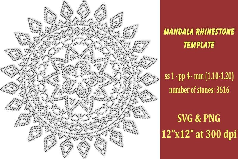 Mandala Rhinestone Template SVG Ethnic Touch 