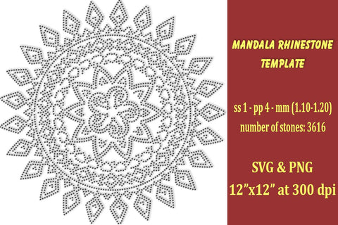 Mandala Rhinestone Template SVG Ethnic Touch 