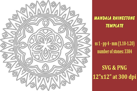 Mandala Rhinestone Template SVG Ethnic Touch 