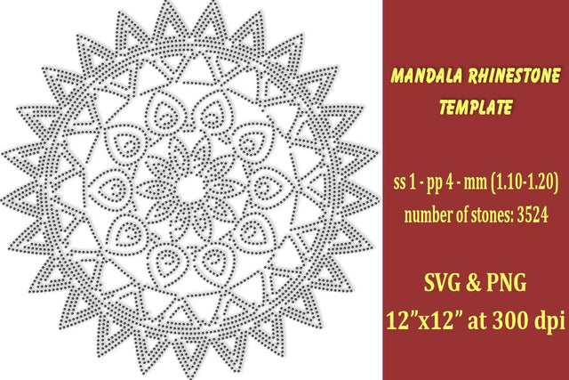 Mandala Rhinestone Template SVG Ethnic Touch 