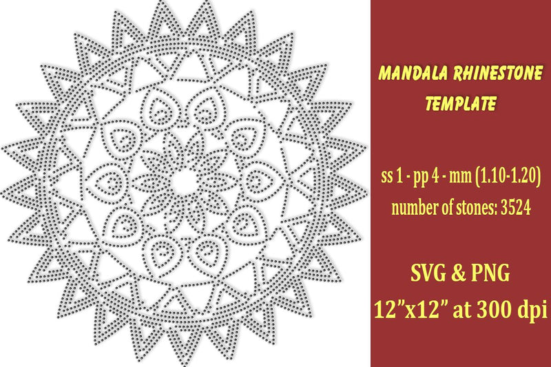 Mandala Rhinestone Template SVG Ethnic Touch 