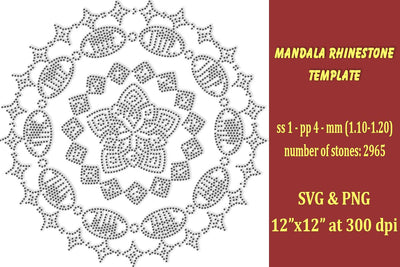Mandala Rhinestone Template SVG Ethnic Touch 