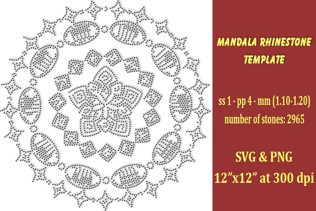 Mandala Rhinestone Template SVG Ethnic Touch 
