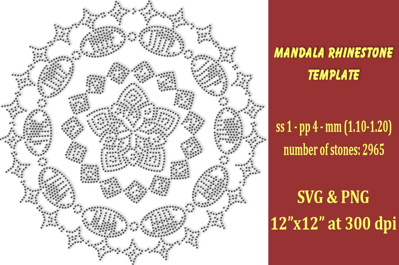 Mandala Rhinestone Template SVG Ethnic Touch 