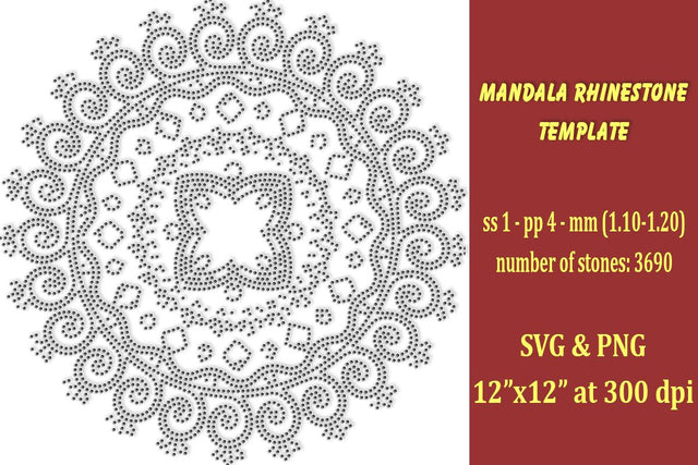 Mandala Rhinestone Template SVG Ethnic Touch 