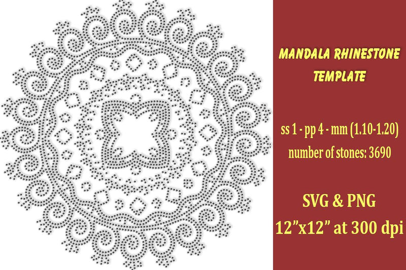 Mandala Rhinestone Template SVG Ethnic Touch 