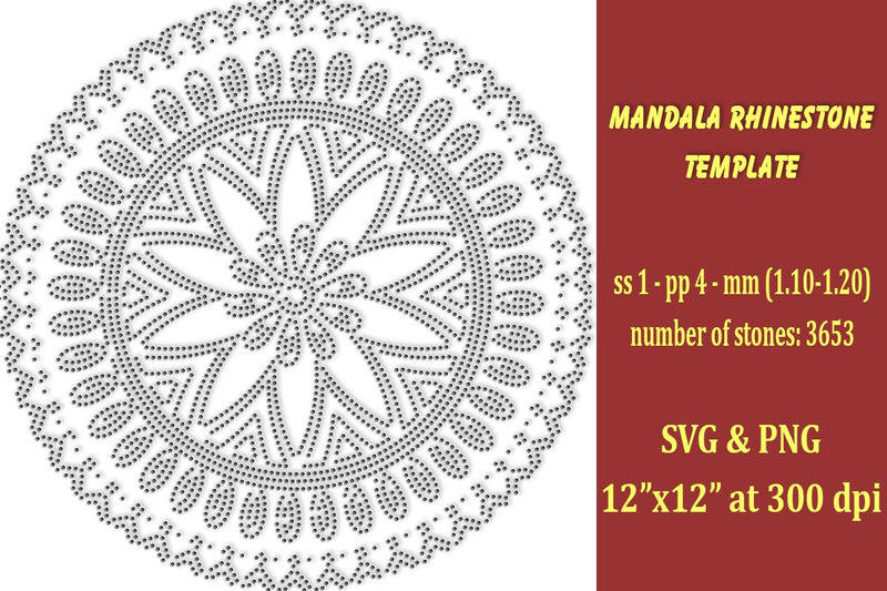 Mandala Rhinestone Template SVG Ethnic Touch 