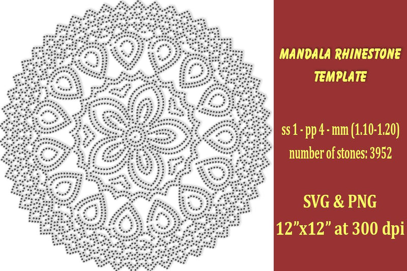 Mandala Rhinestone Template SVG Ethnic Touch 